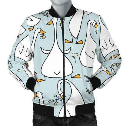 Goose Pattern Print Design 03 Men Bomber Jacket
