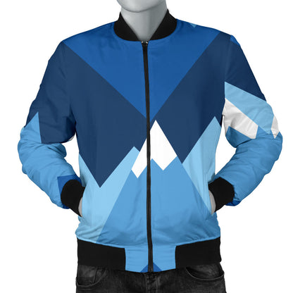 Mountain Pattern Print Design 04 Men Bomber Jacket