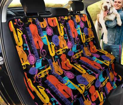 Jazz Pattern Print Design 03 Rear Dog Car Seat Cover Hammock