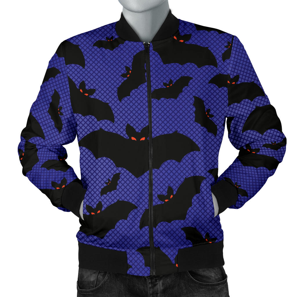 Bat Halloween Pattern Print Design 02 Men Bomber Jacket