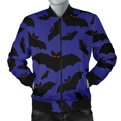 Bat Halloween Pattern Print Design 02 Men Bomber Jacket