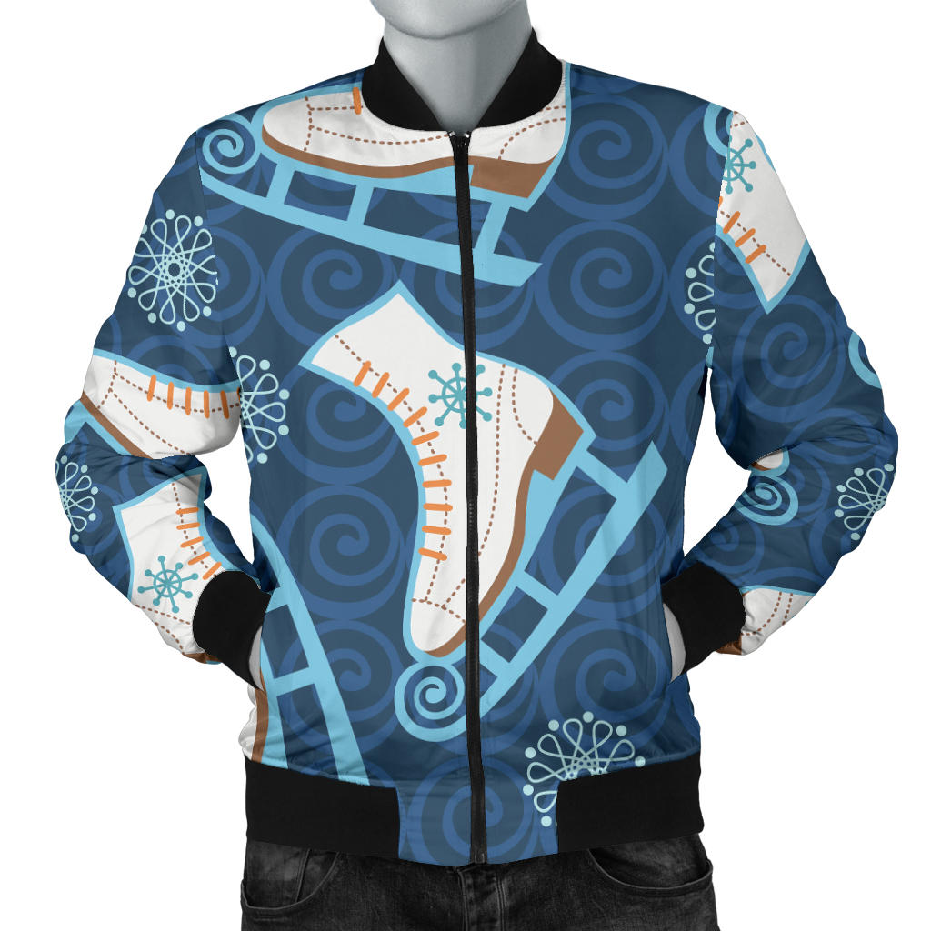 Ice Skate Pattern Print Design 01 Men Bomber Jacket
