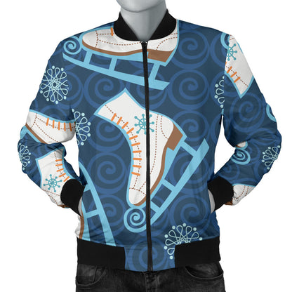 Ice Skate Pattern Print Design 01 Men Bomber Jacket