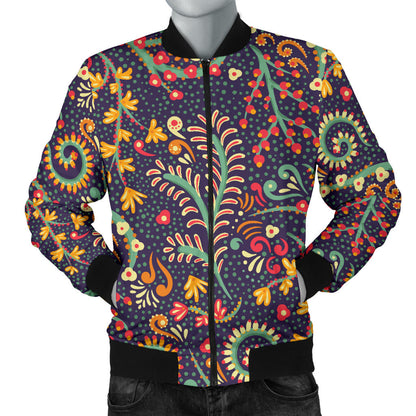 Bohemian Pattern Print Design 08 Men Bomber Jacket