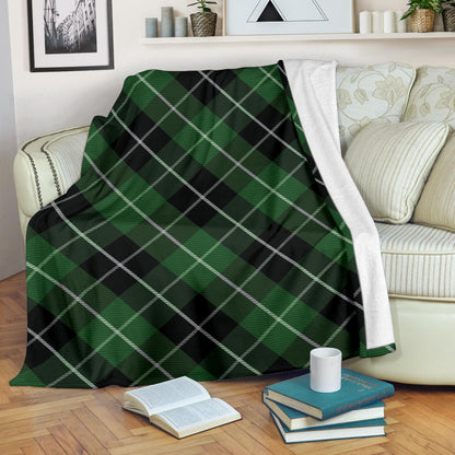 Plaid Green Pattern Print Design A05 Premium Blanket