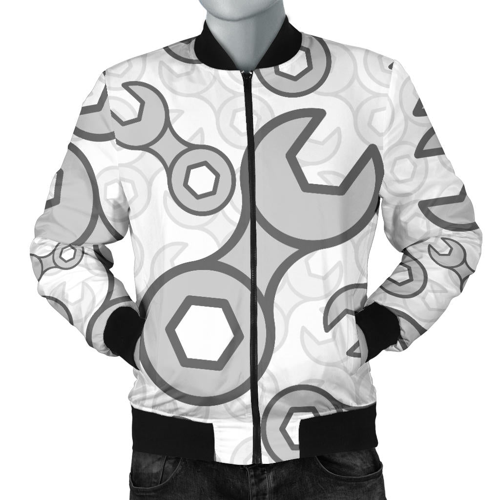 Mechanic Pattern Print Design 05 Men Bomber Jacket