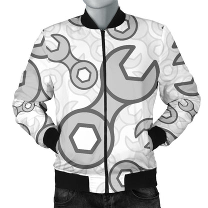 Mechanic Pattern Print Design 05 Men Bomber Jacket