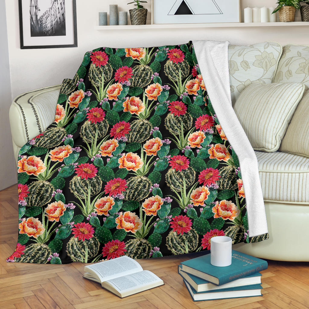 Cactus Pattern Print Design 06 Premium Blanket