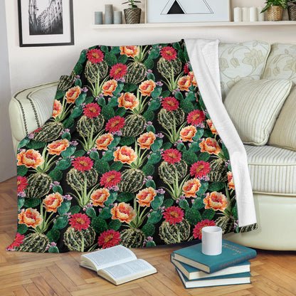 Cactus Pattern Print Design 06 Premium Blanket