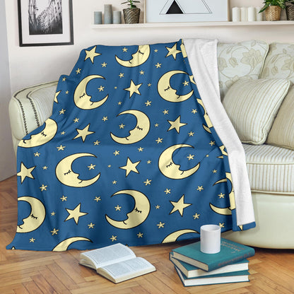 Moon Night Pattern Print Design 03 Premium Blanket