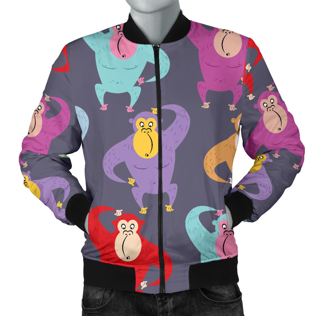 Chimpanzee Pattern Print Design 03 Men Bomber Jacket