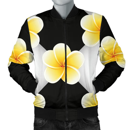 Plumeria Pattern Print Design A04 Men Bomber Jacket
