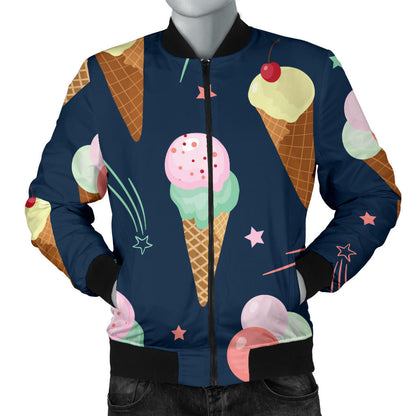 Ice Cream Pattern Print Design 04 Men Bomber Jacket