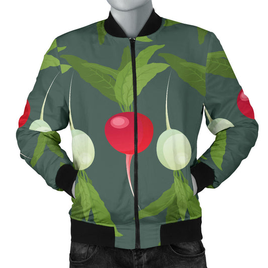 Radish Pattern Print Design A03 Men Bomber Jacket