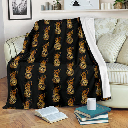 Pineapple Pattern Print Design A02 Premium Blanket
