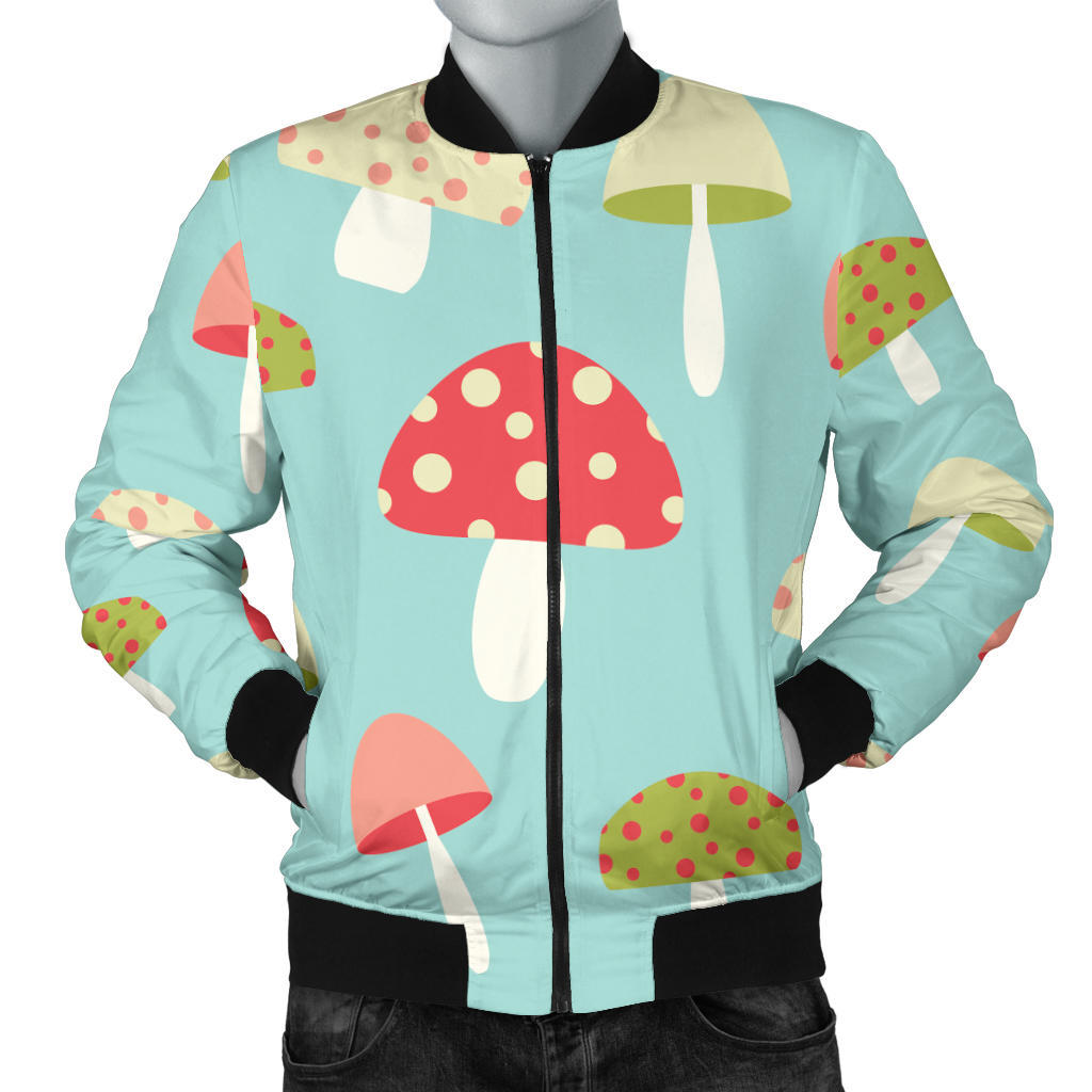Mushroom Pattern Print Design A01 Men Bomber Jacket
