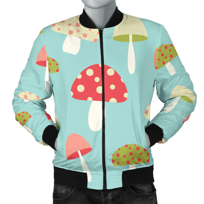 Mushroom Pattern Print Design A01 Men Bomber Jacket