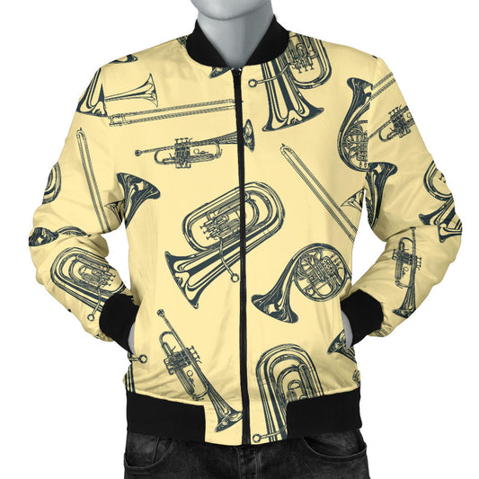 Tuba Pattern Print Design 01 Men Bomber Jacket