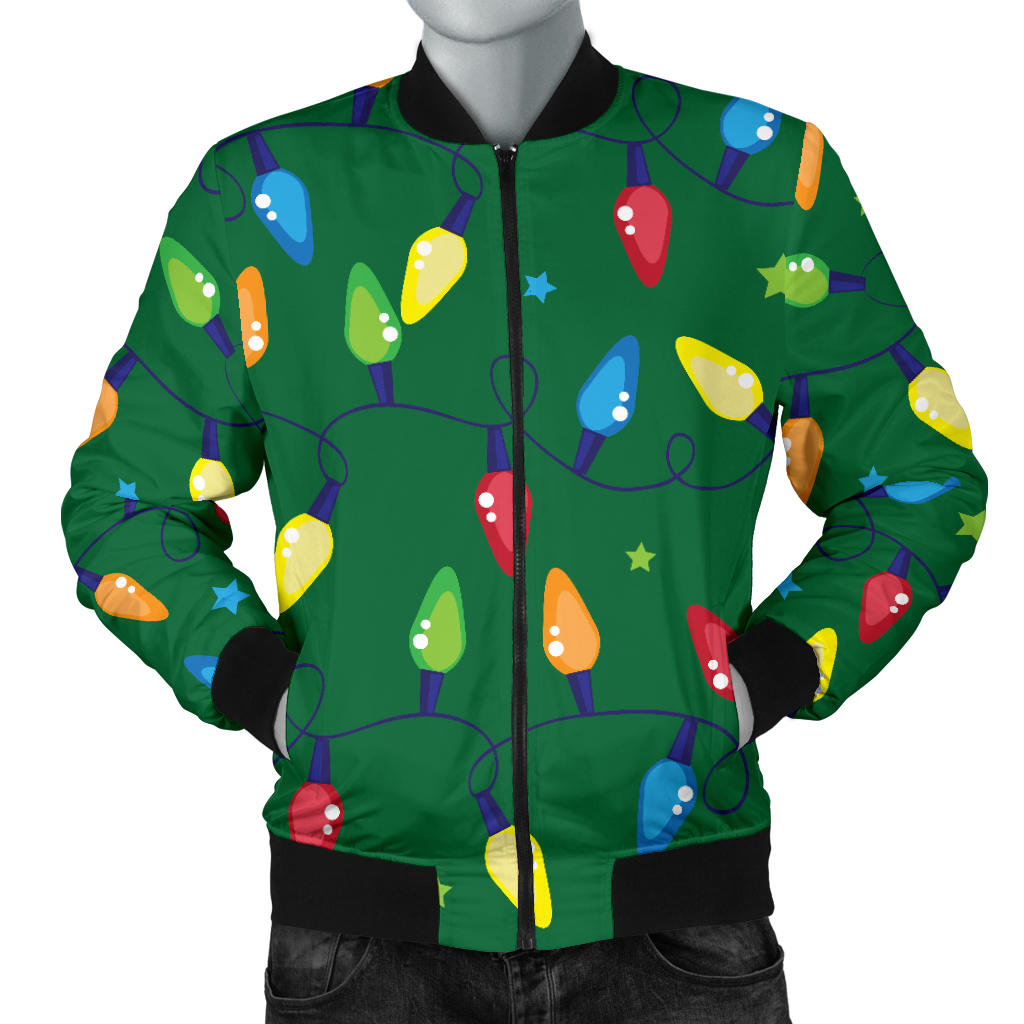 Christmas Light Pattern Print Design 02 Men Bomber Jacket