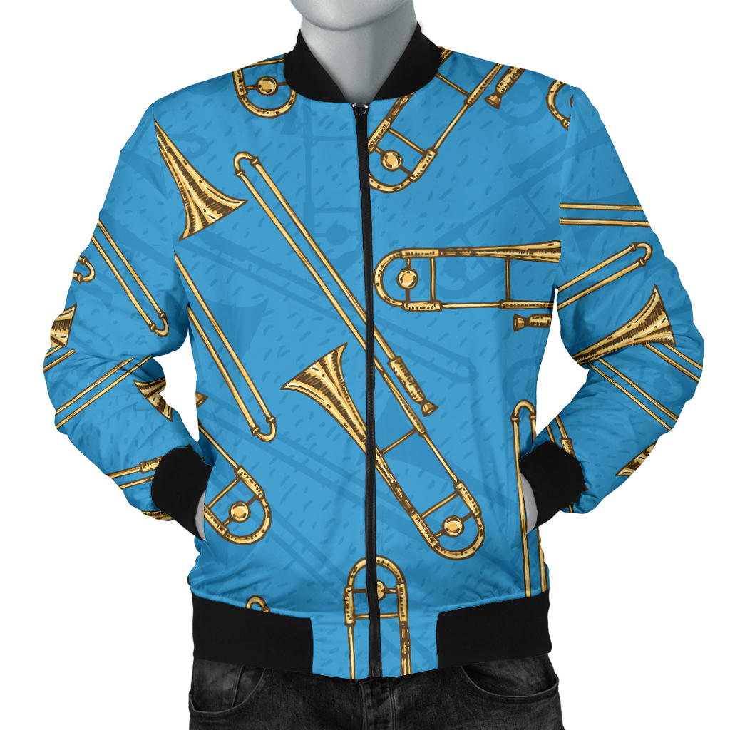 Trombone Pattern Print Design 01 Men Bomber Jacket