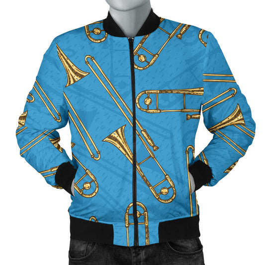 Trombone Pattern Print Design 01 Men Bomber Jacket