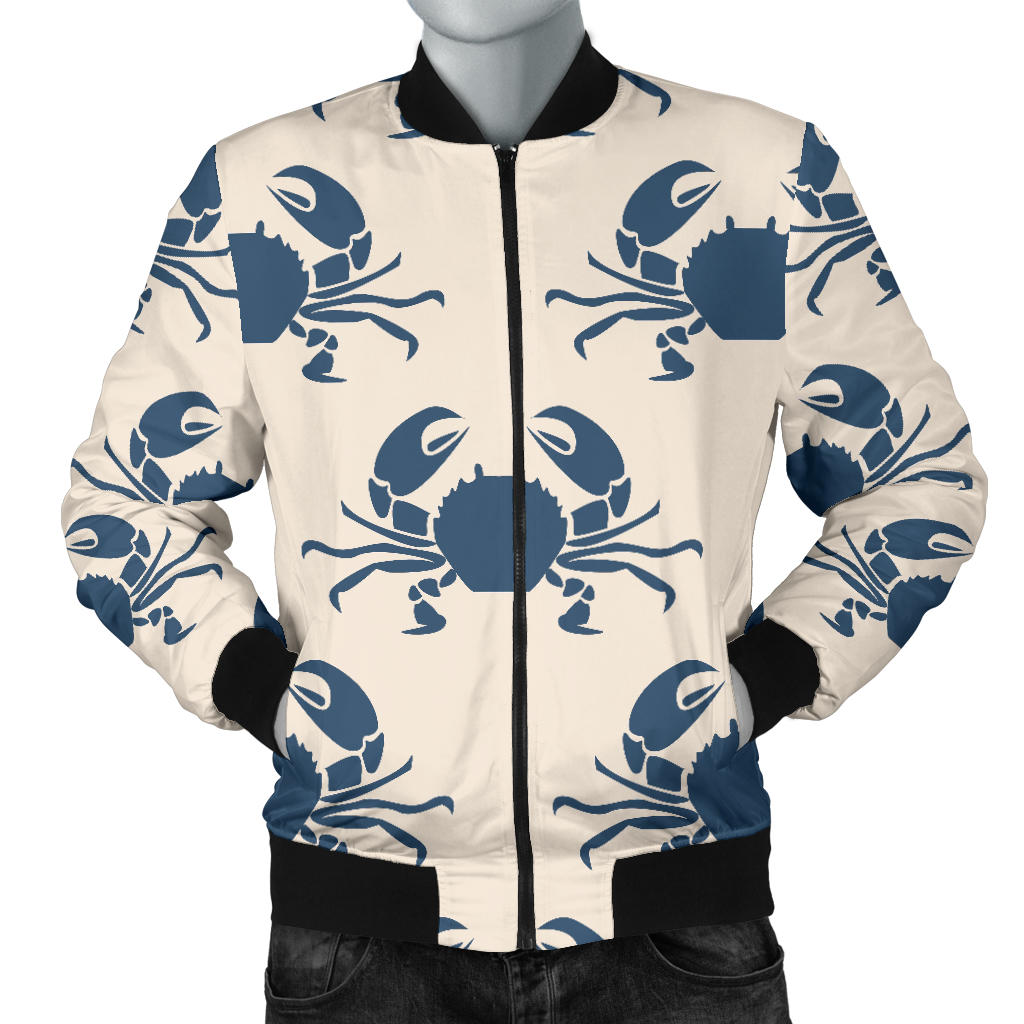 Crab Pattern Print Design 02 Men Bomber Jacket