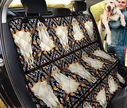Buffalo Head Pattern Print Design 03 Rear Dog Car Seat Cover Hammock