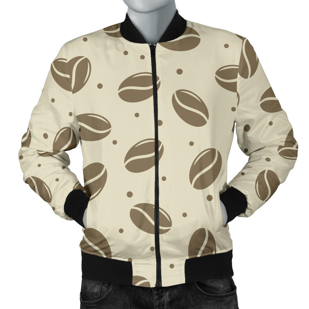 Coffee Pattern Print Design 02 Men Bomber Jacket