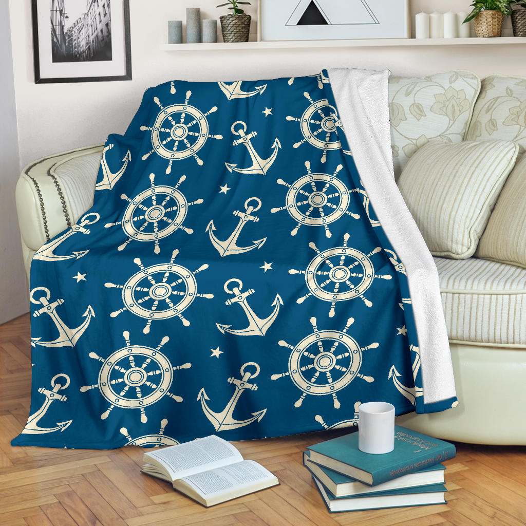 Anchor Pattern Print Design 01 Premium Blanket