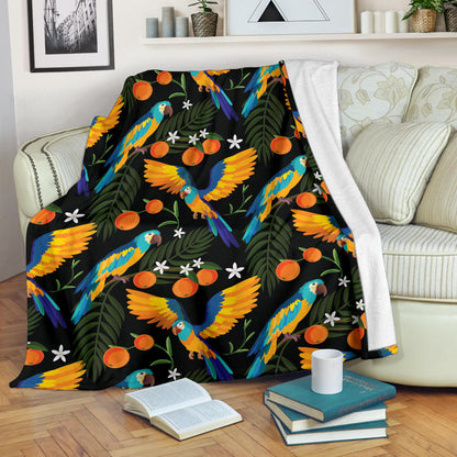Macaw Pattern Print Design 03 Premium Blanket
