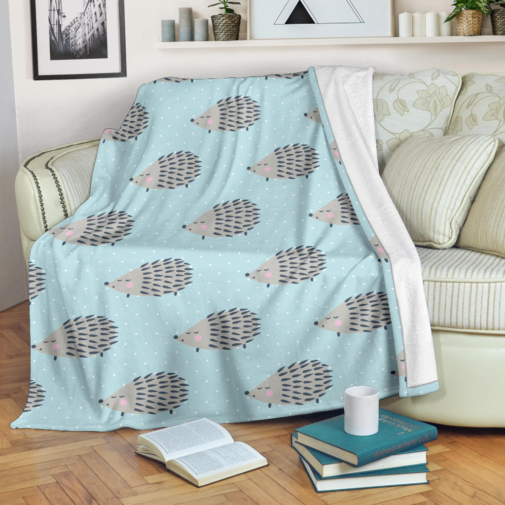 Hedgehog Pattern Print Design 02 Premium Blanket