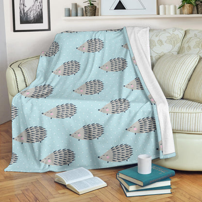 Hedgehog Pattern Print Design 02 Premium Blanket