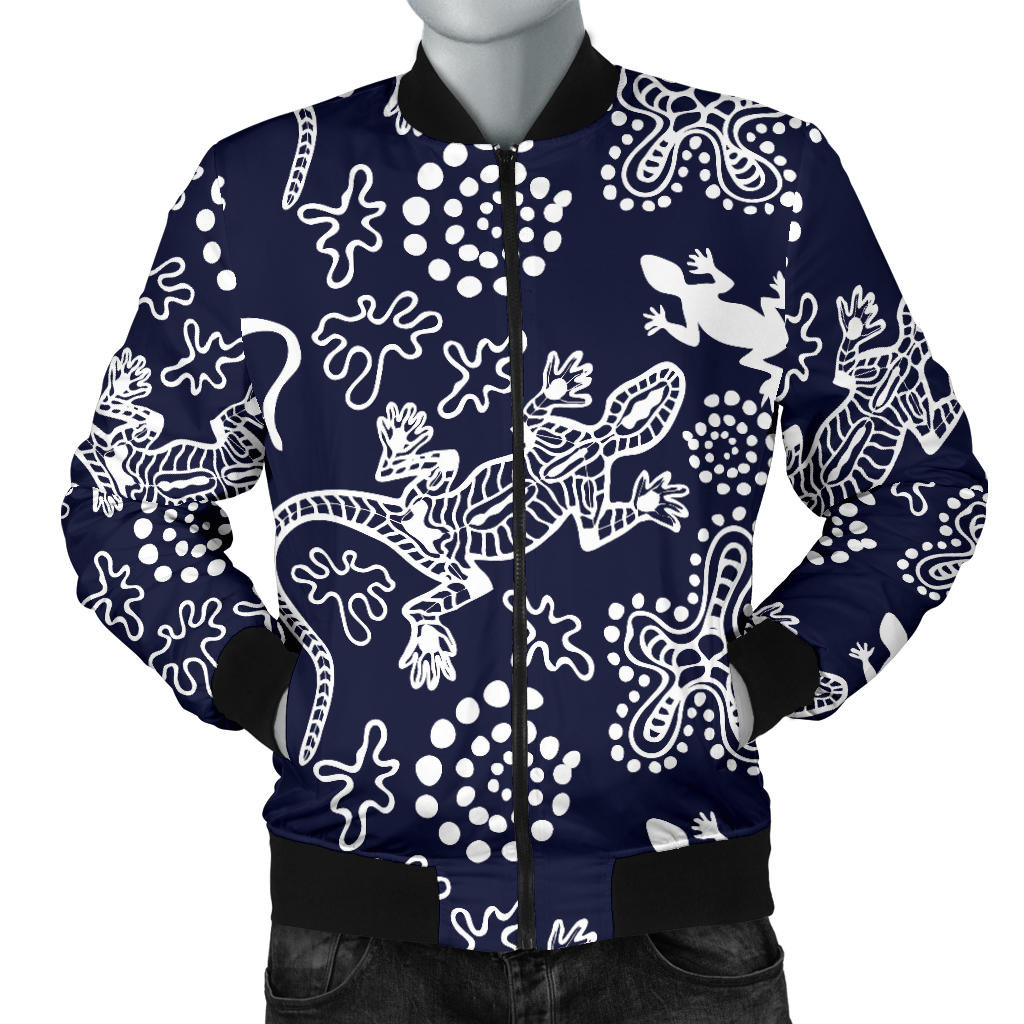 lizard Pattern Print Design 03 Men Bomber Jacket