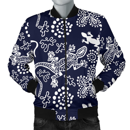 lizard Pattern Print Design 03 Men Bomber Jacket