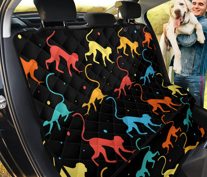 Monkey Pattern Print Design 01 Rear Dog Car Seat Cover Hammock