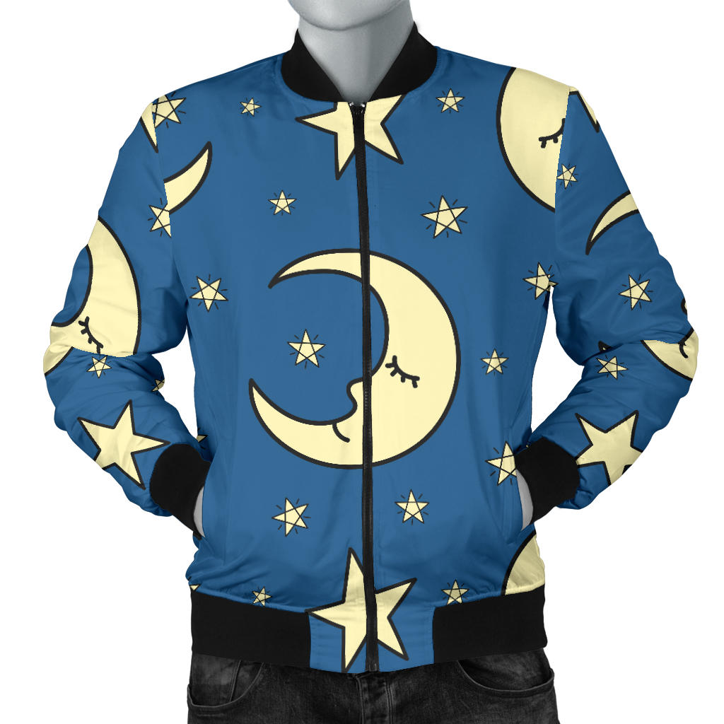 Moon Night Pattern Print Design 03 Men Bomber Jacket