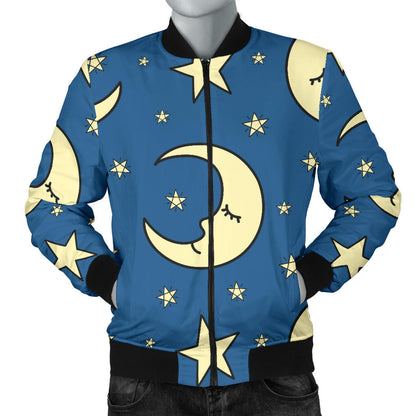 Moon Night Pattern Print Design 03 Men Bomber Jacket