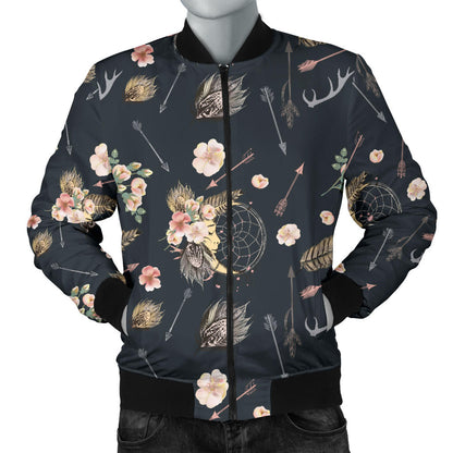 Bohemian Pattern Print Design 09 Men Bomber Jacket