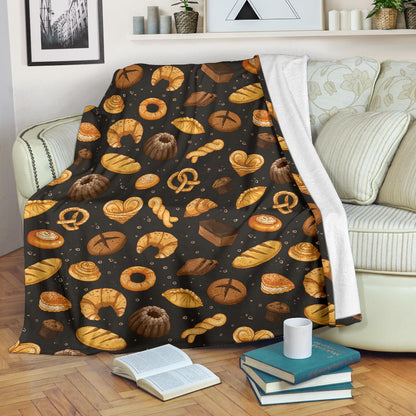 Bread Pattern Print Design 05 Premium Blanket
