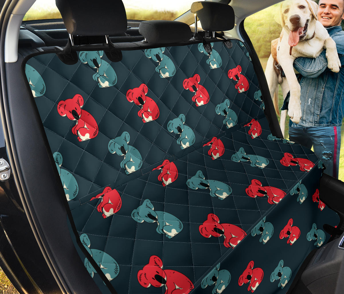 Koala Pattern Print Design 02 Rear Dog Car Seat Cover Hammock