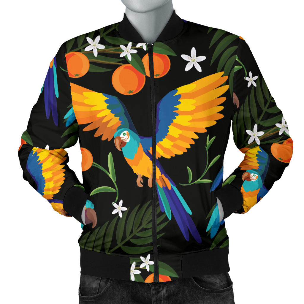 Macaw Pattern Print Design 03 Men Bomber Jacket