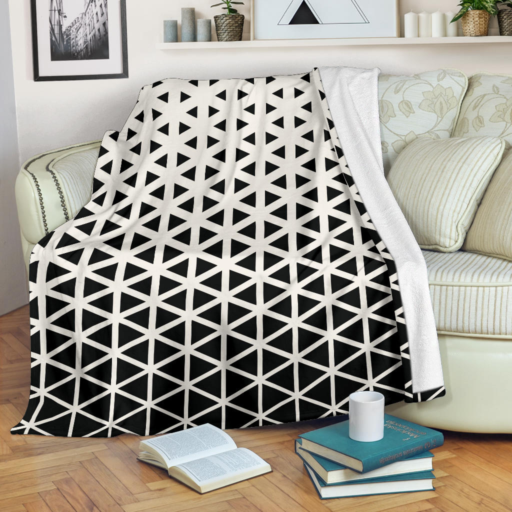 Geometric Black White Pattern Print Design 03 Premium Blanket