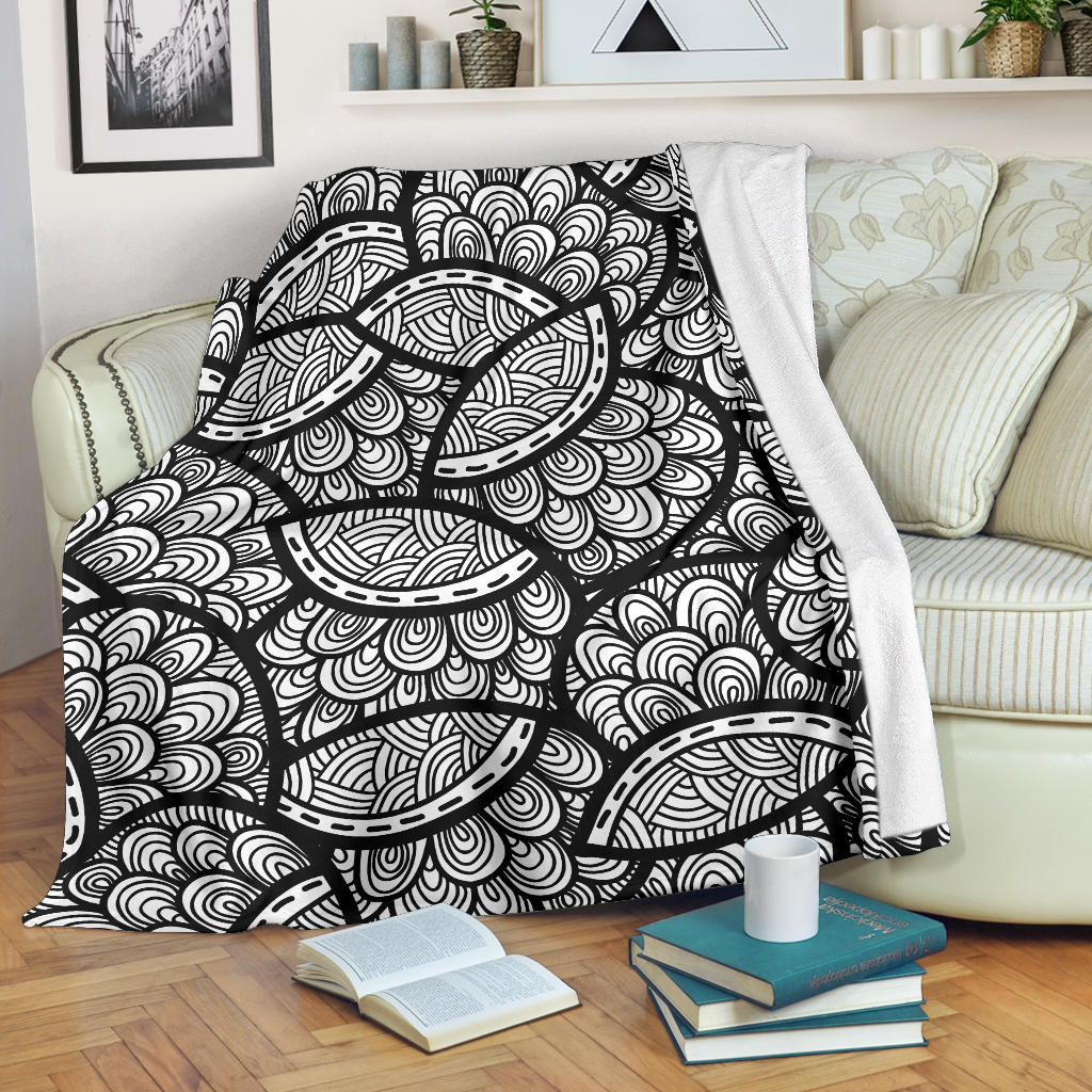 Polynesian Pattern Print Design A01 Premium Blanket