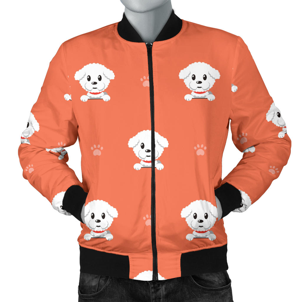 Bichons Frise Pattern Print Design 02 Men Bomber Jacket