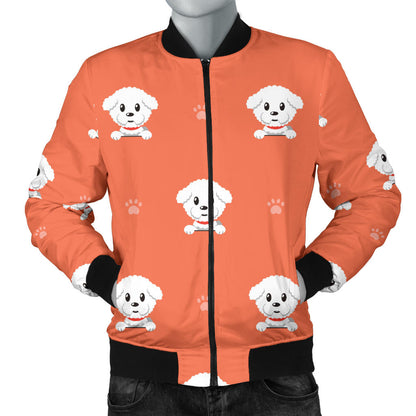 Bichons Frise Pattern Print Design 02 Men Bomber Jacket