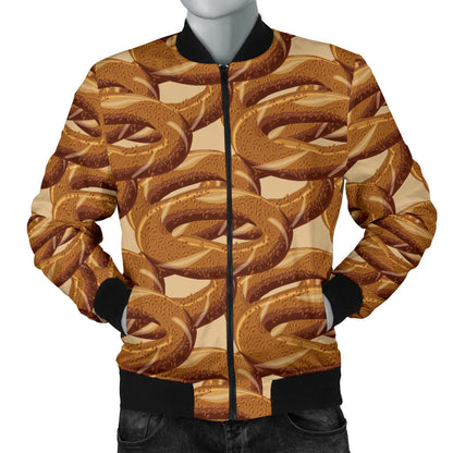 Bagel Pattern Print Design 02 Men Bomber Jacket
