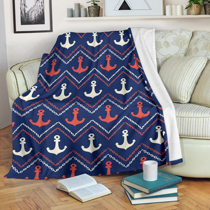 Anchor Pattern Print Design 07 Premium Blanket
