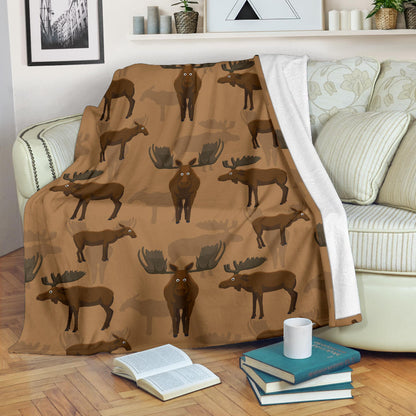 Moose Pattern Print Design 03 Premium Blanket