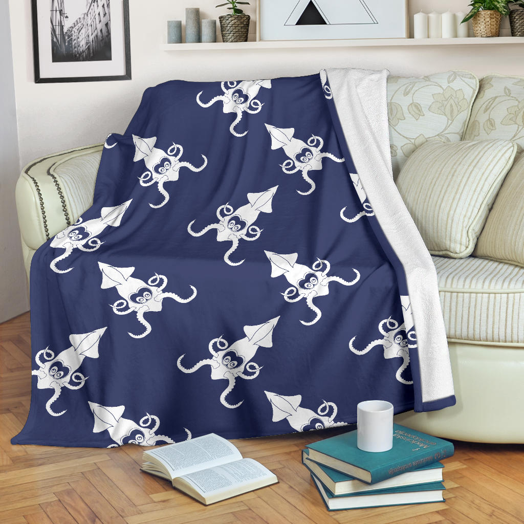 Giant Squid Pattern Print Design 02 Premium Blanket