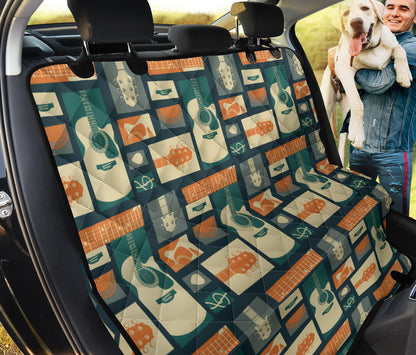 Acoustic Guitar Pattern Print Design 02 Rear Dog Car Seat Cover Hammock